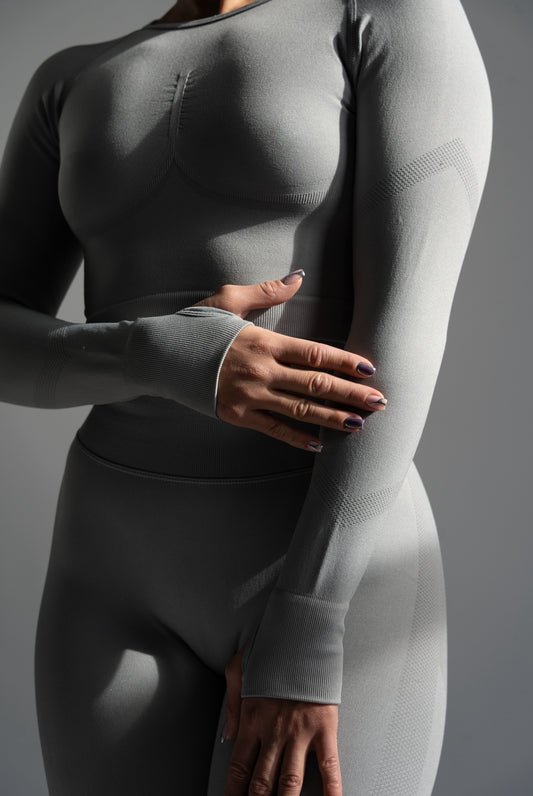 Contour Seamless Crop Long Sleeve Clay