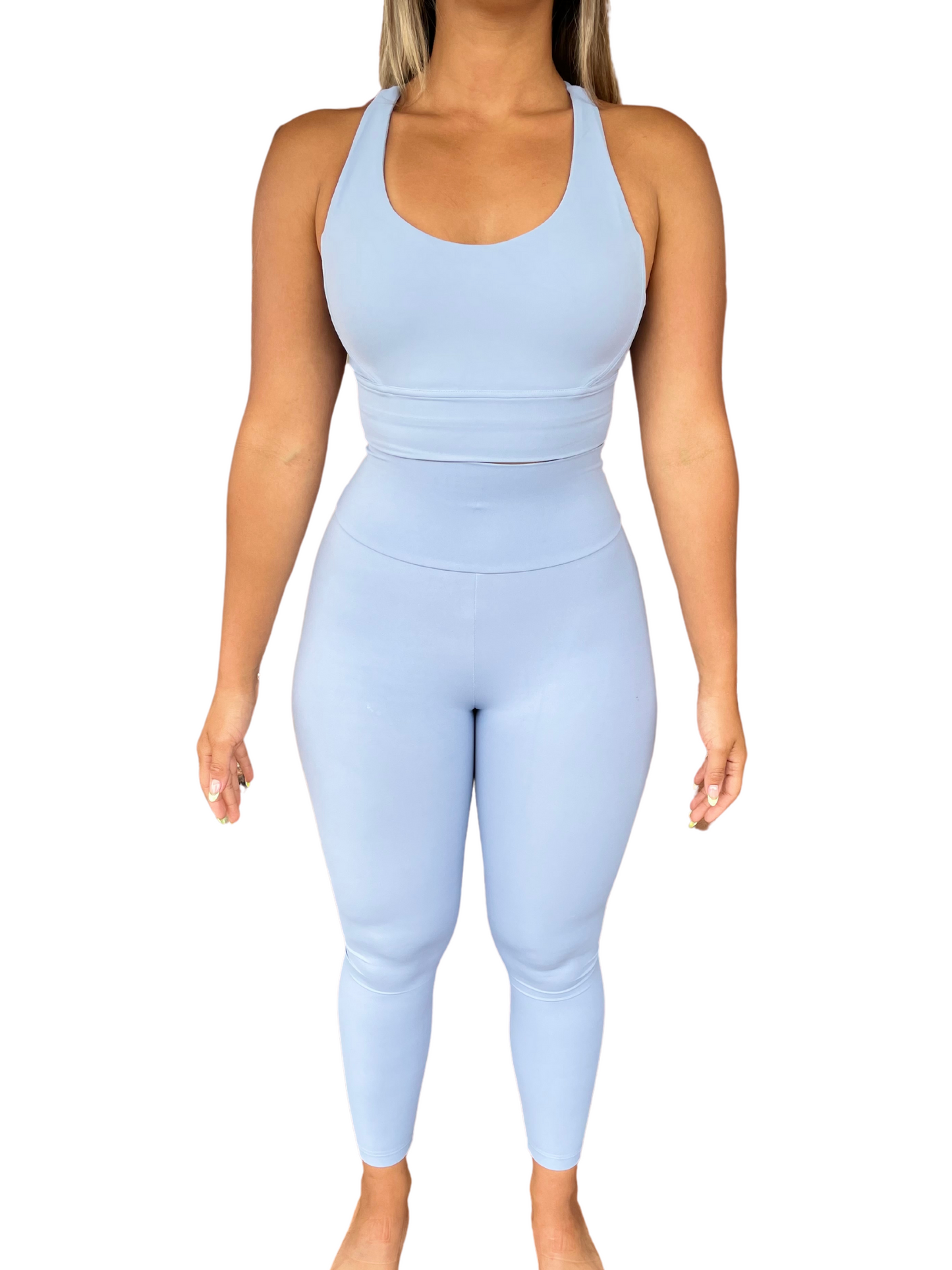 Pastel Scrunch Leggings Light Blue